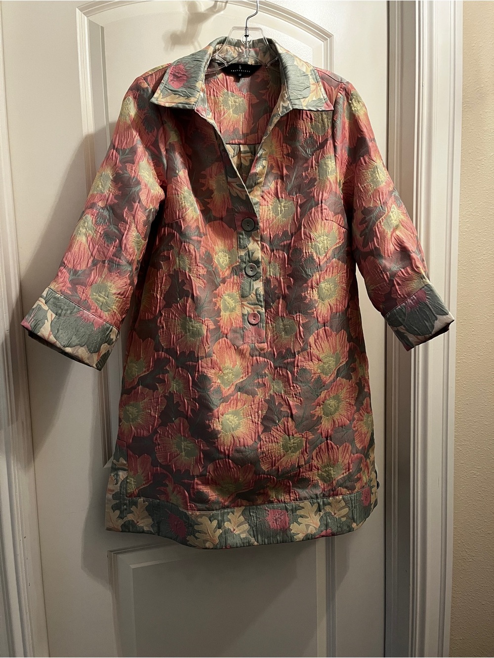 Abbey Glass Piper Katie Paradise Jacquard Floral Dress Pink/Mint Green